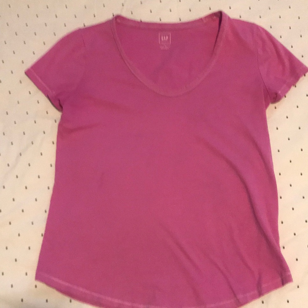 Vintage Wash Crew Neck Pink Tee